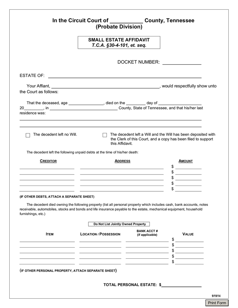 Understanding the Small Estate Testimony and Simplified Probate Procedures